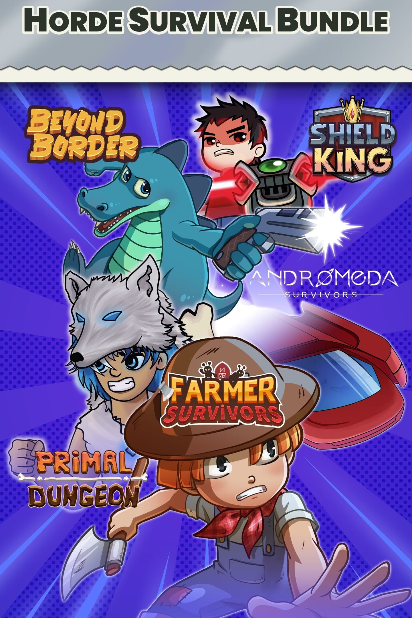 Horde Survival Bundle Xbox: Andromeda Survivors, Beyond Border, Farmer Survivors, Primal Survivors, Shield King cover