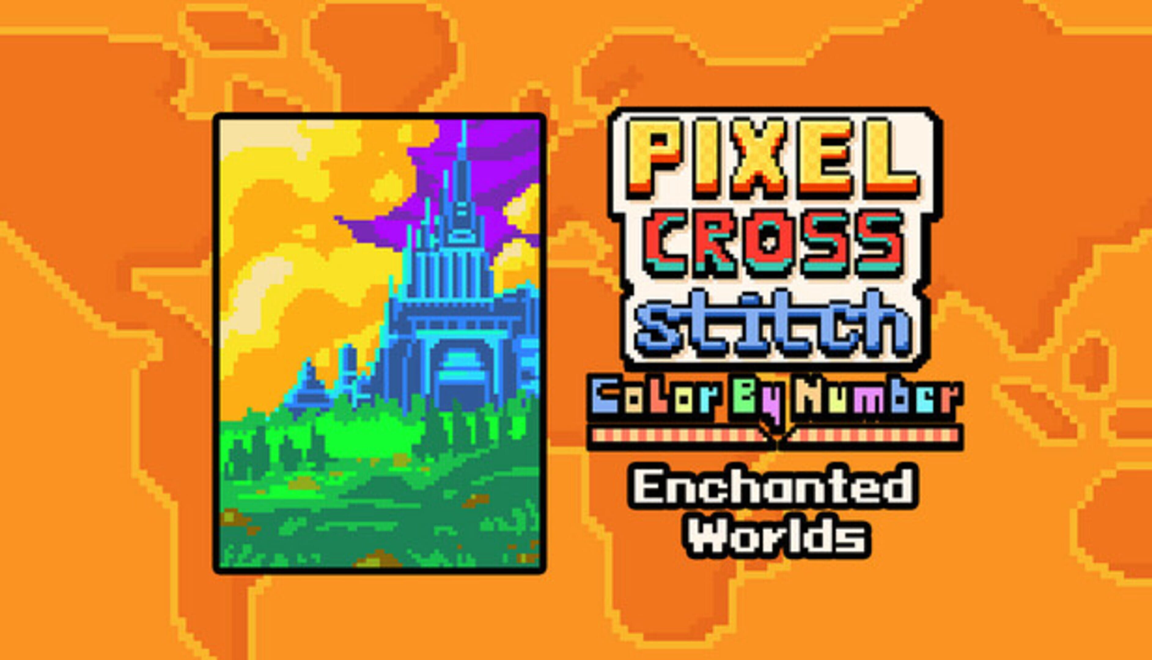 Pixel Cross Stitch: Color by Number - Enchanted Worlds Pack cover