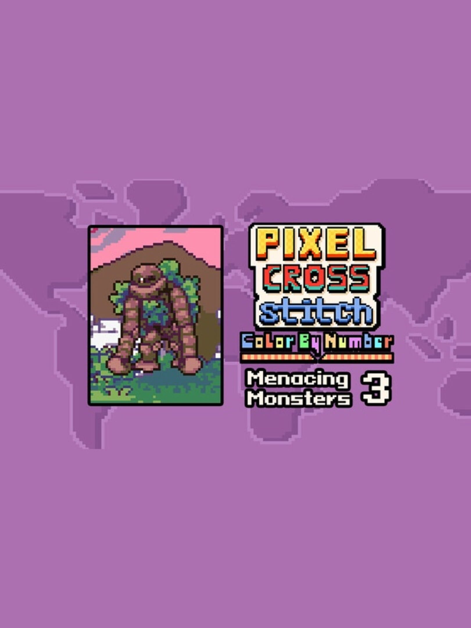 Pixel Cross Stitch: Color by Number - Menacing Monsters Pack 3