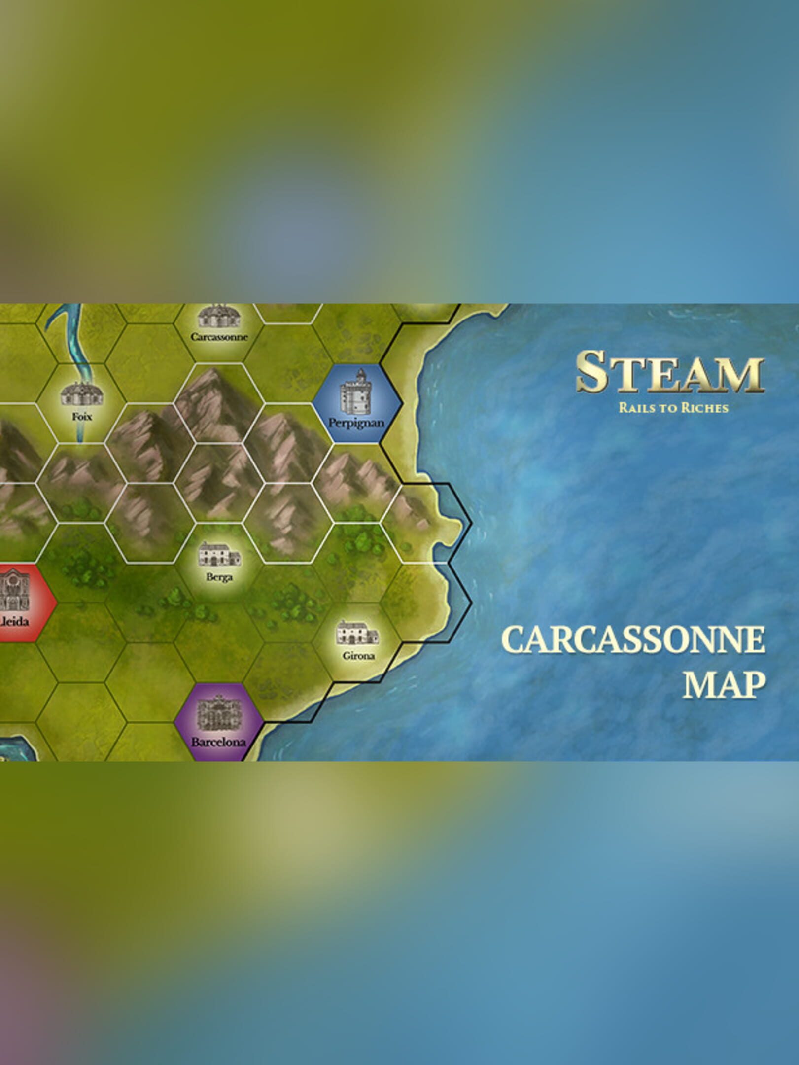 Steam: Rails to Riches - Carcassonne Map cover