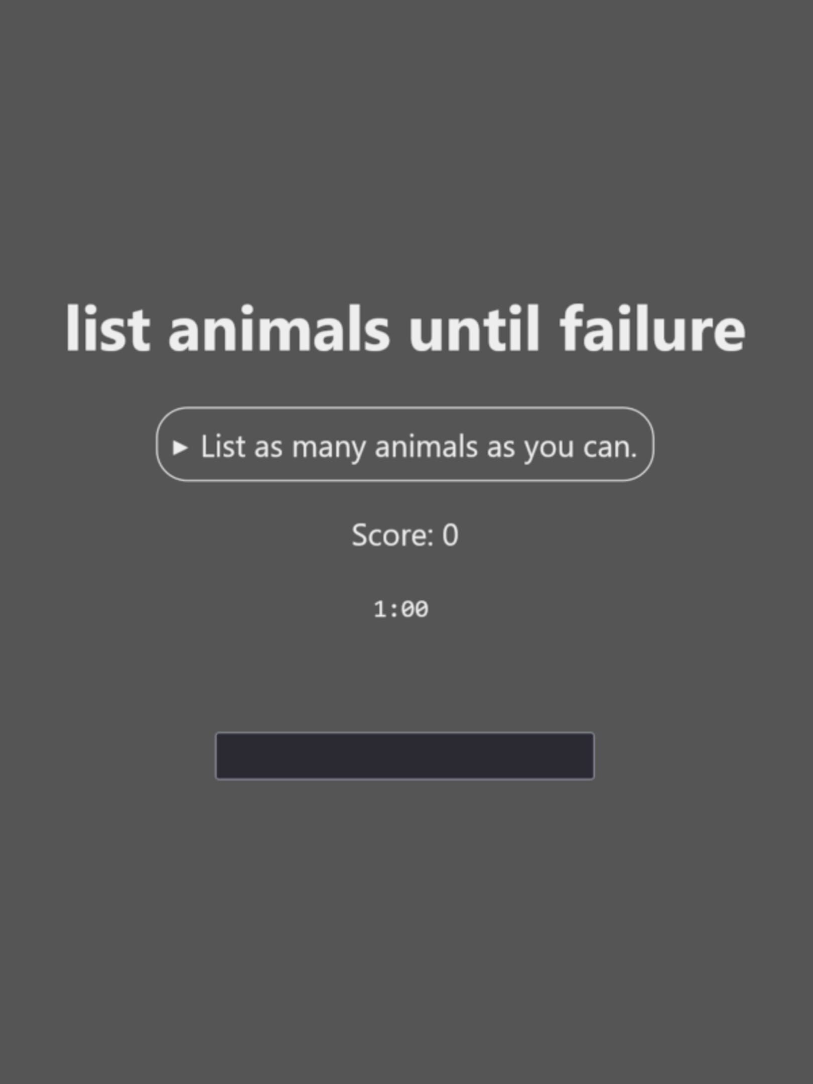 List Animals Until Failure cover
