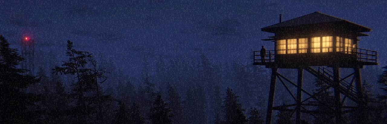 Promotional image of the Ironbark forest lookout at night