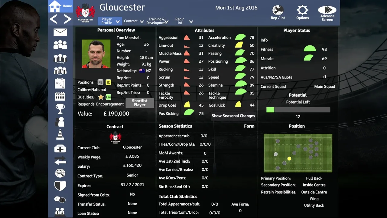 Rugby Union Team Manager 2017 screenshot 2