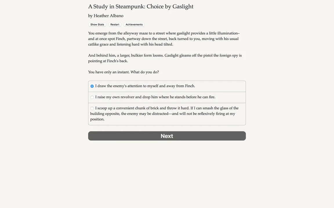 A Study in Steampunk: Choice by Gaslight screenshot 1