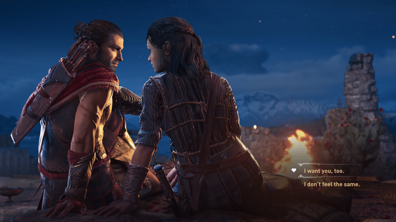 لقطة حوار مع خيارات قرار في Assassin's Creed Odyssey