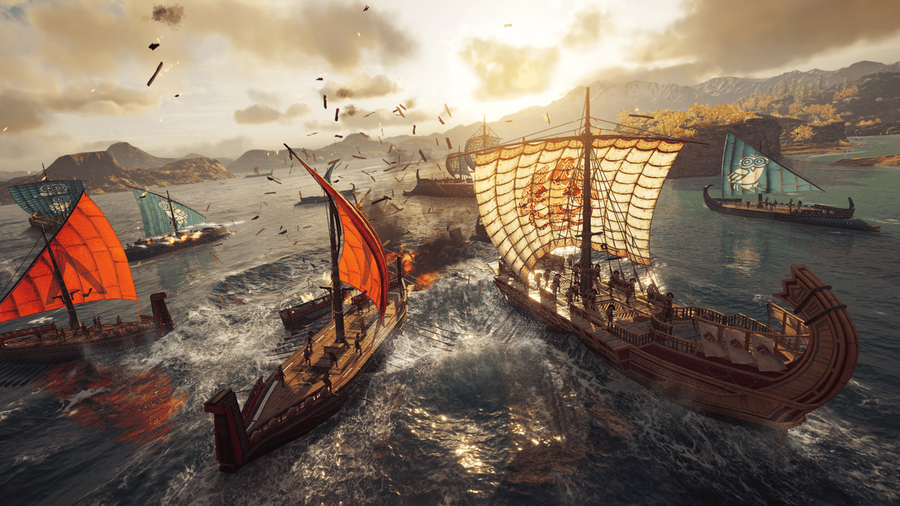 Naval combat screenshot from Assassin's Creed Odyssey