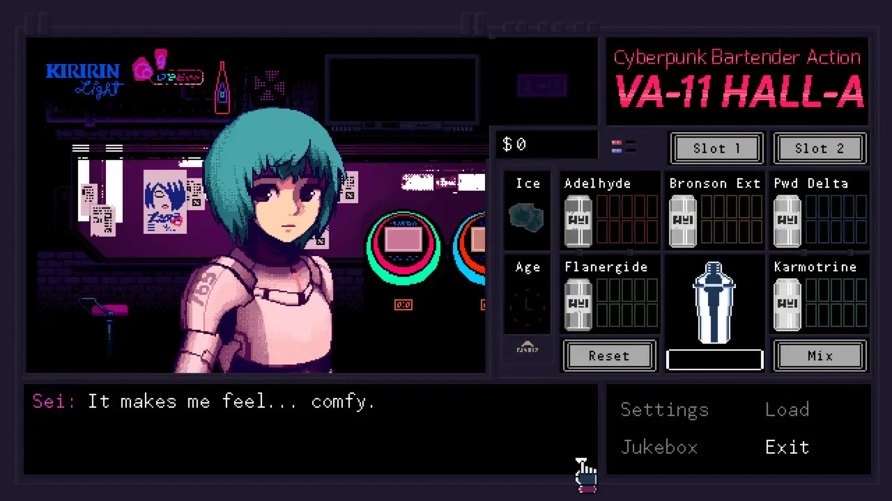 VA-11 Hall-A: Cyberpunk Bartender Action screenshot 2