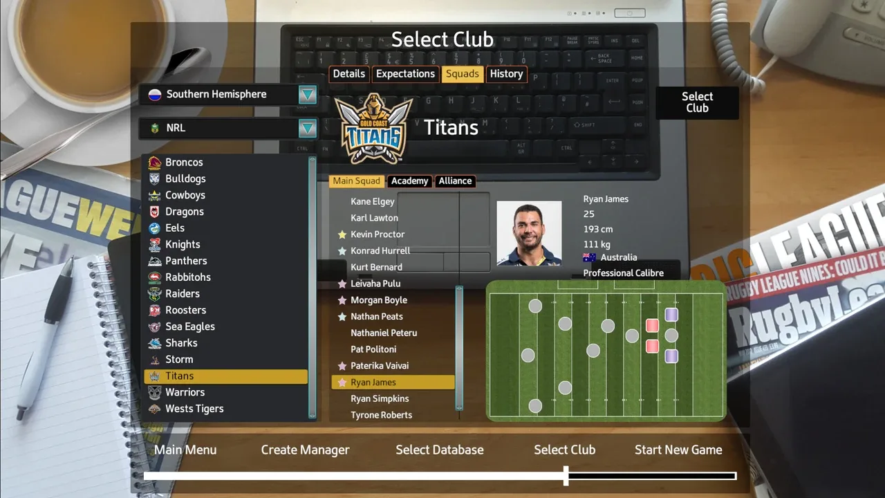 Rugby League Team Manager 2018 screenshot 1