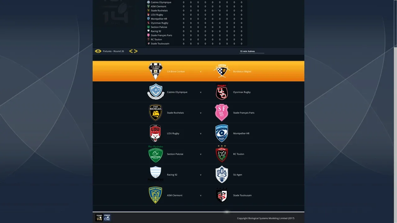 National Rugby Manager screenshot 1