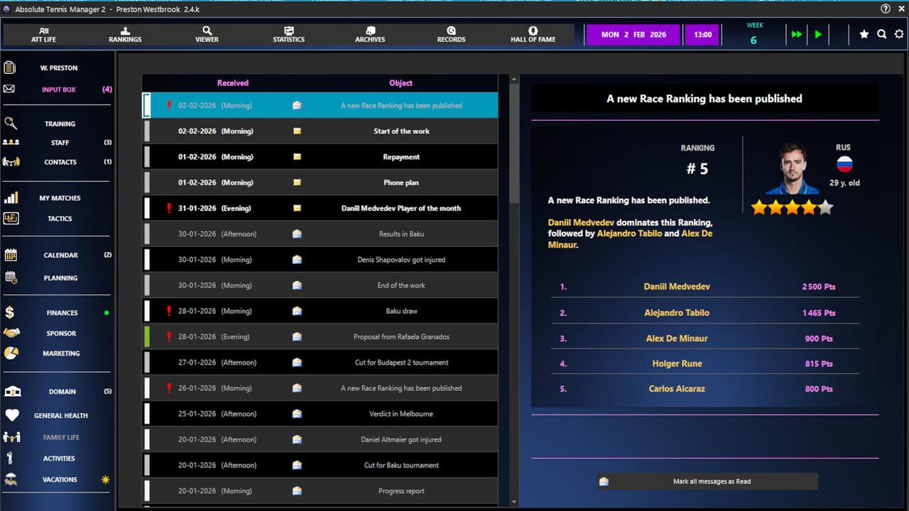 Absolute Tennis Manager 2 screenshot