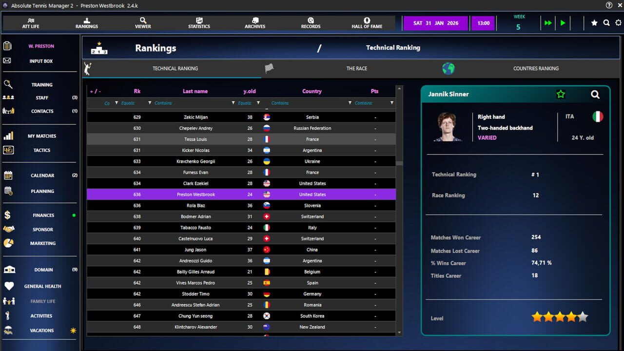 Absolute Tennis Manager 2 screenshot