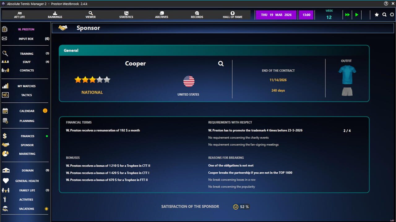 Absolute Tennis Manager 2 screenshot