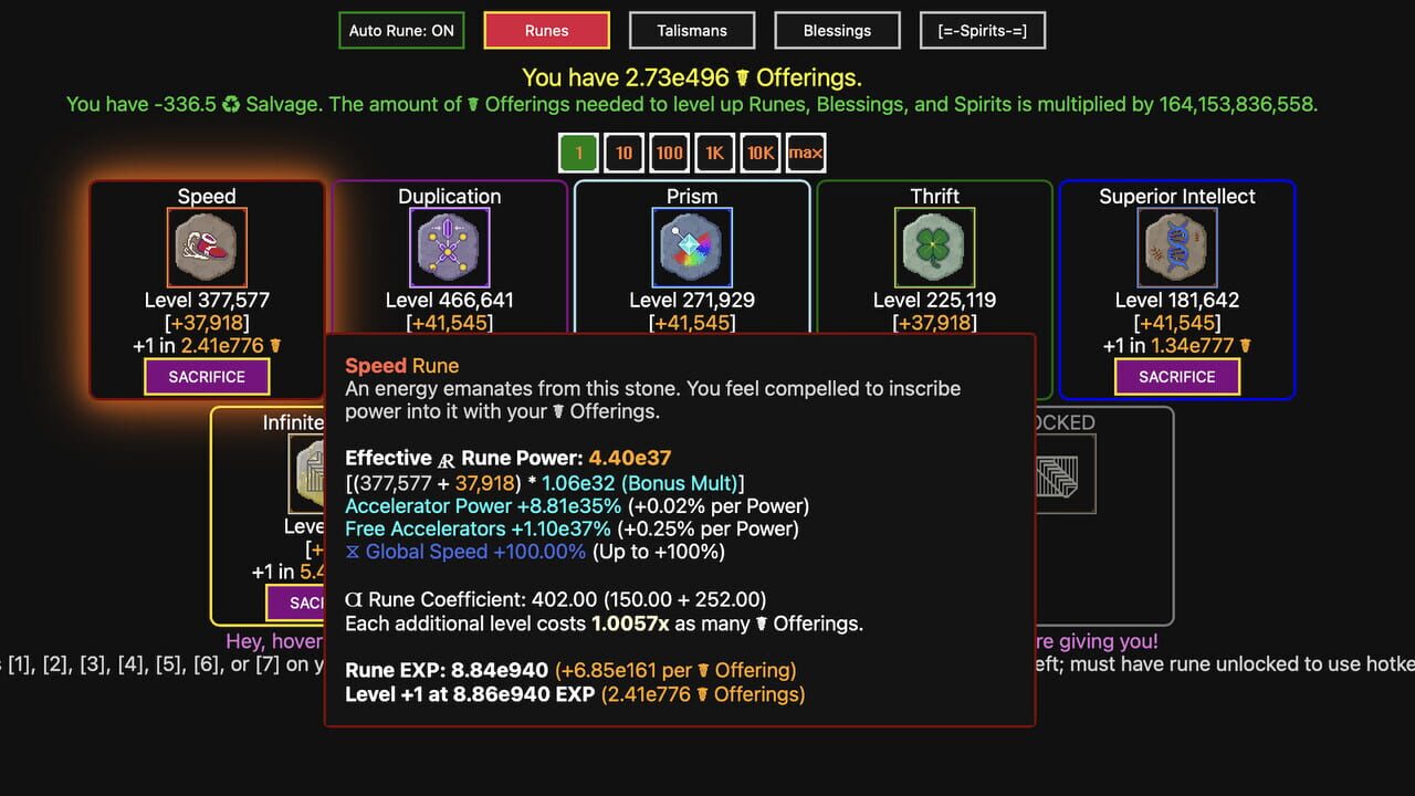 Synergism screenshot