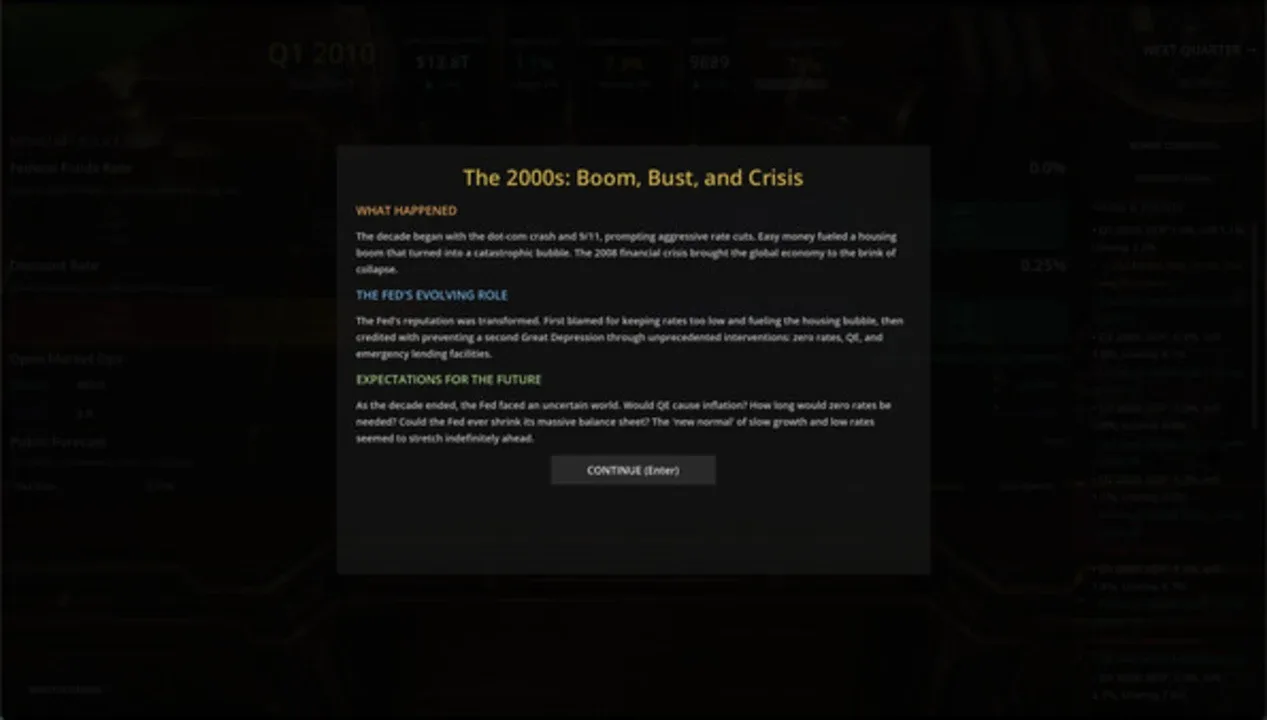 Federal Reserve Simulator screenshot 1