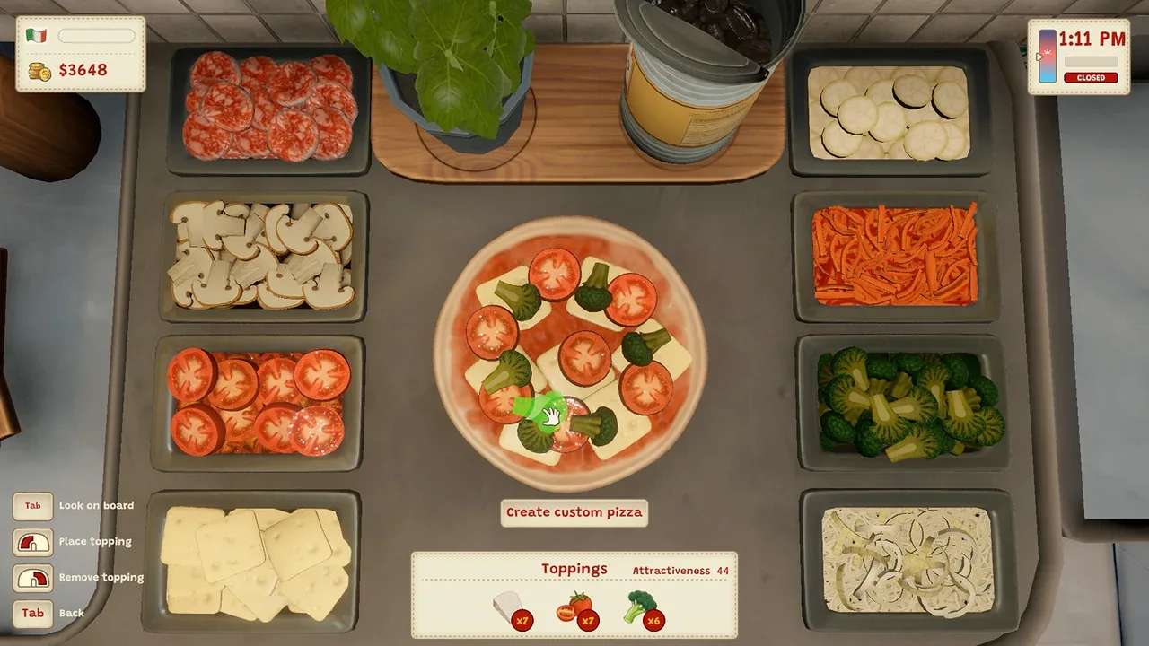 Detailní krájení pizzy v Pizza Slice