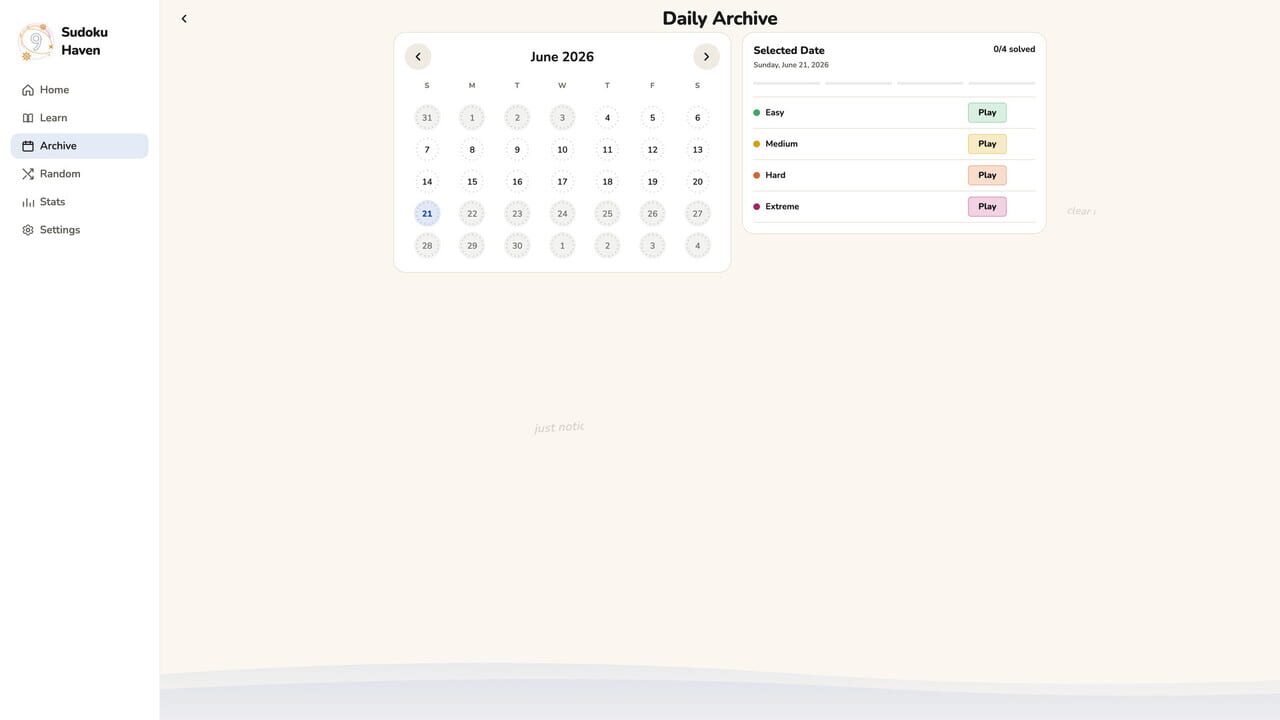 Sudoku Haven screenshot