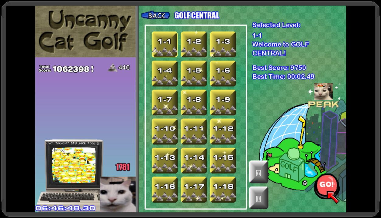 Screenshot of Uncanny Cat Golf