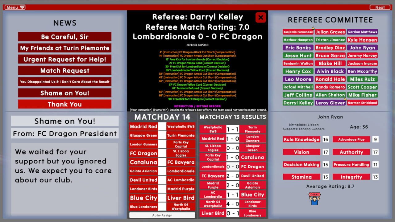 The Referee Committee screenshot