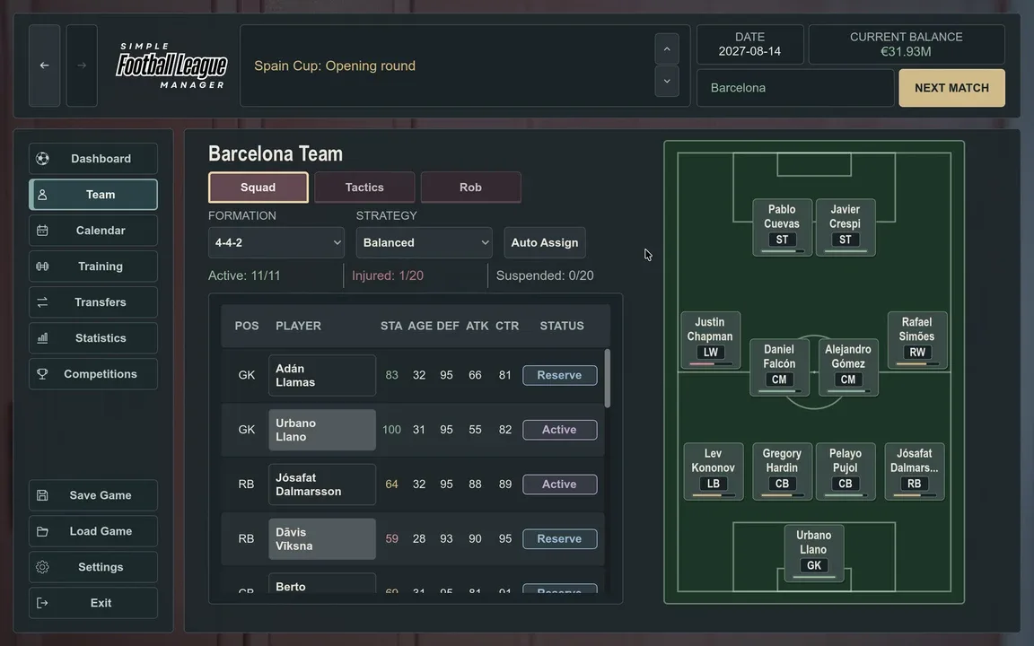 Simple Football League Manager screenshot 2