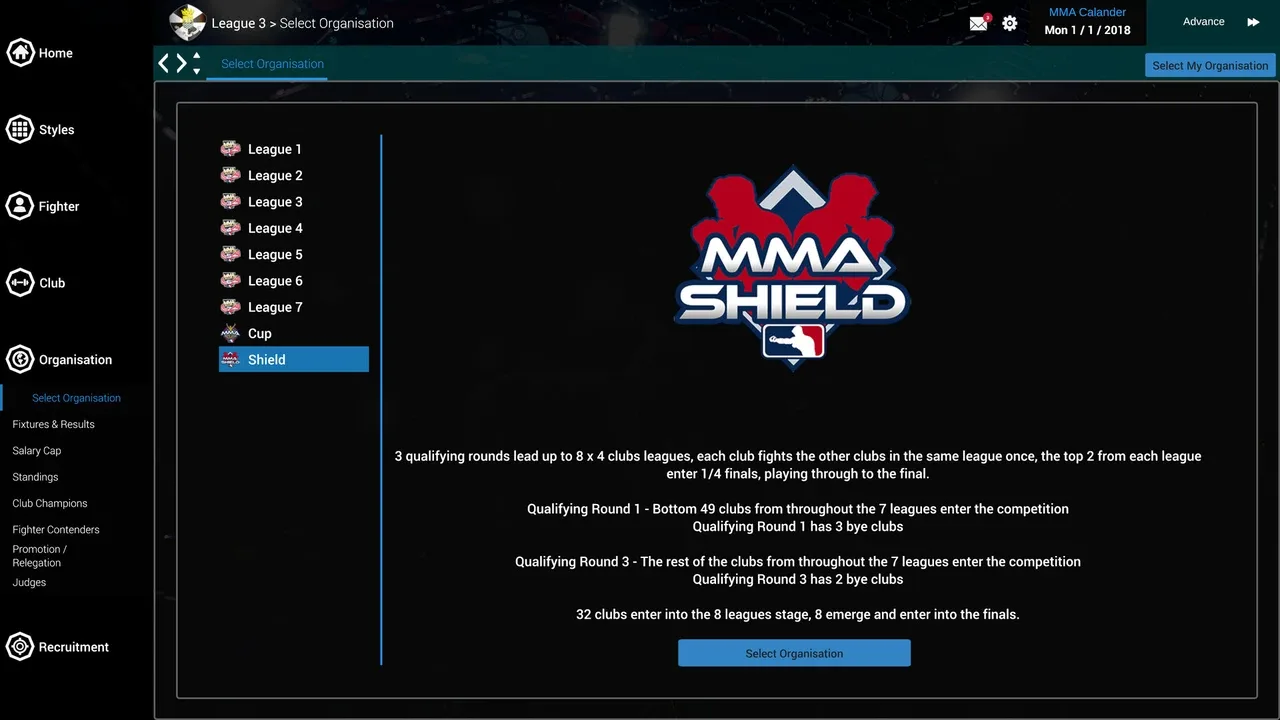 MMA Team Manager screenshot 2