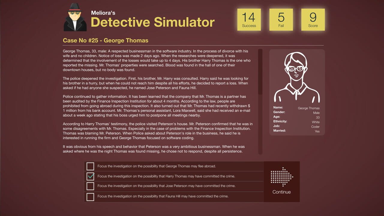 Meliora's Detective Simulator