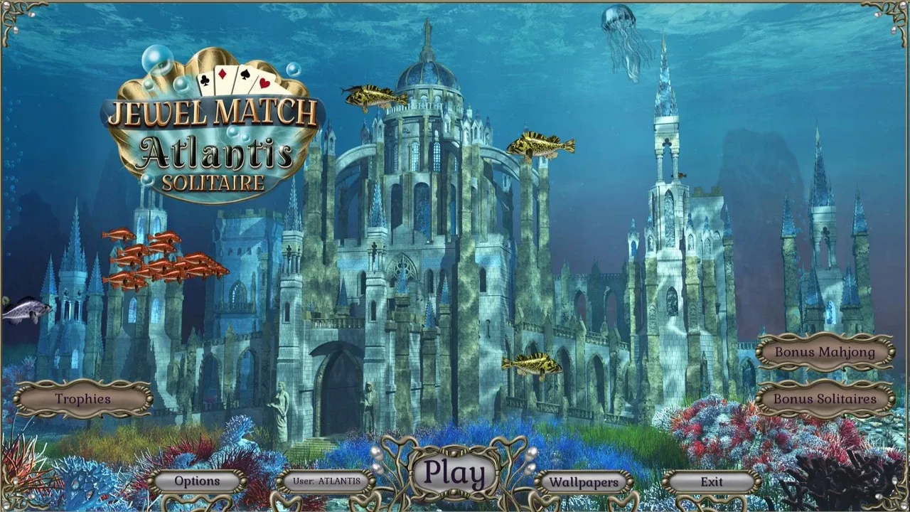 Jewel Match Atlantis Solitaire: Collector's Edition screenshot 1