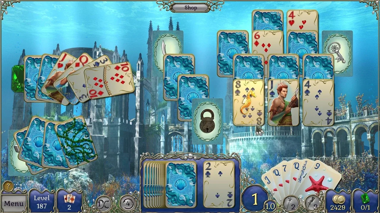 Jewel Match Atlantis Solitaire: Collector's Edition screenshot 2
