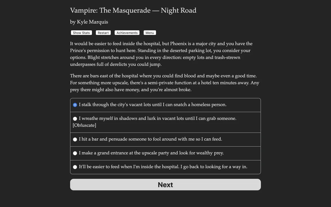 Vampire: The Masquerade - Night Road screenshot 1