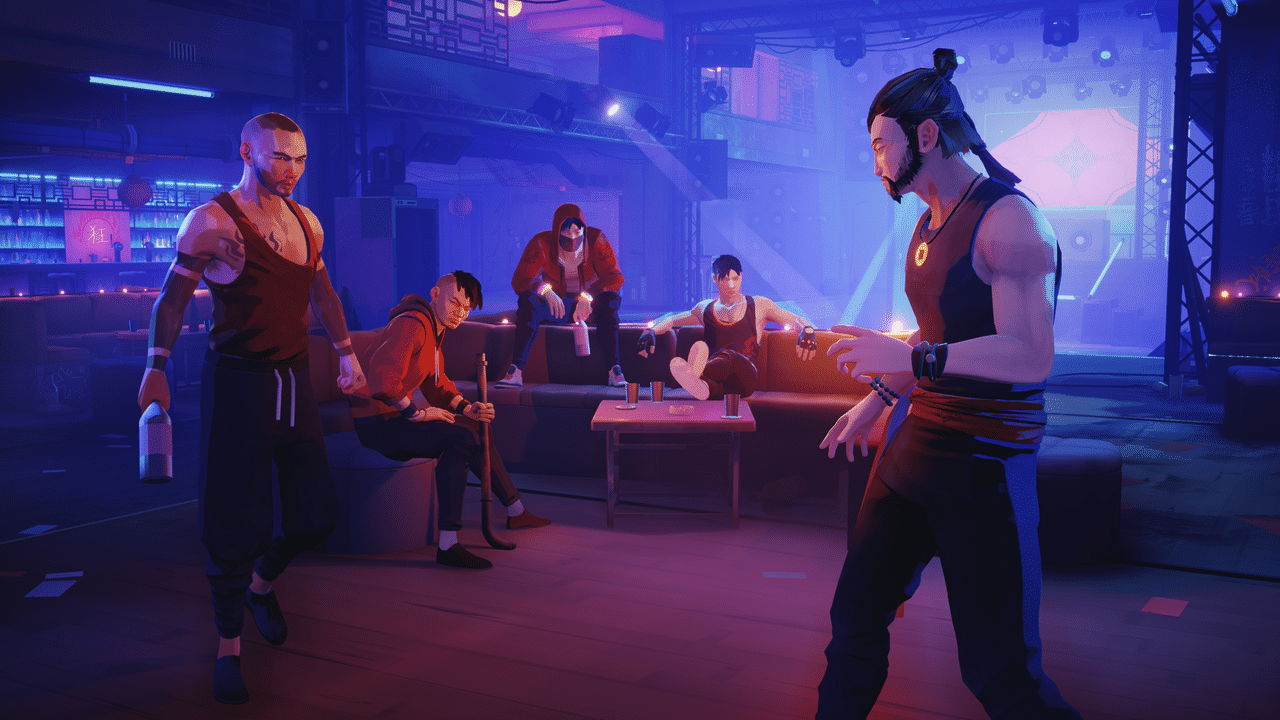 Sifu gameplay screenshot showing a close-quarters fight in the club