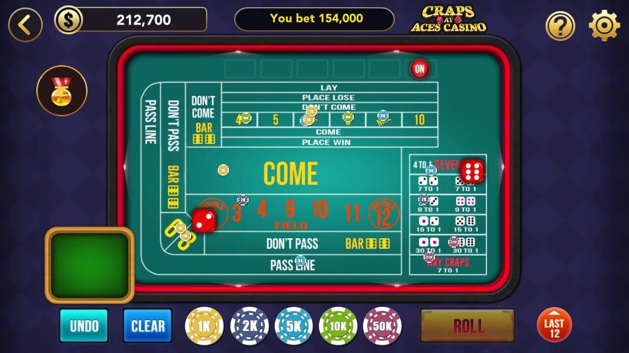 Craps at Aces Casino screenshot