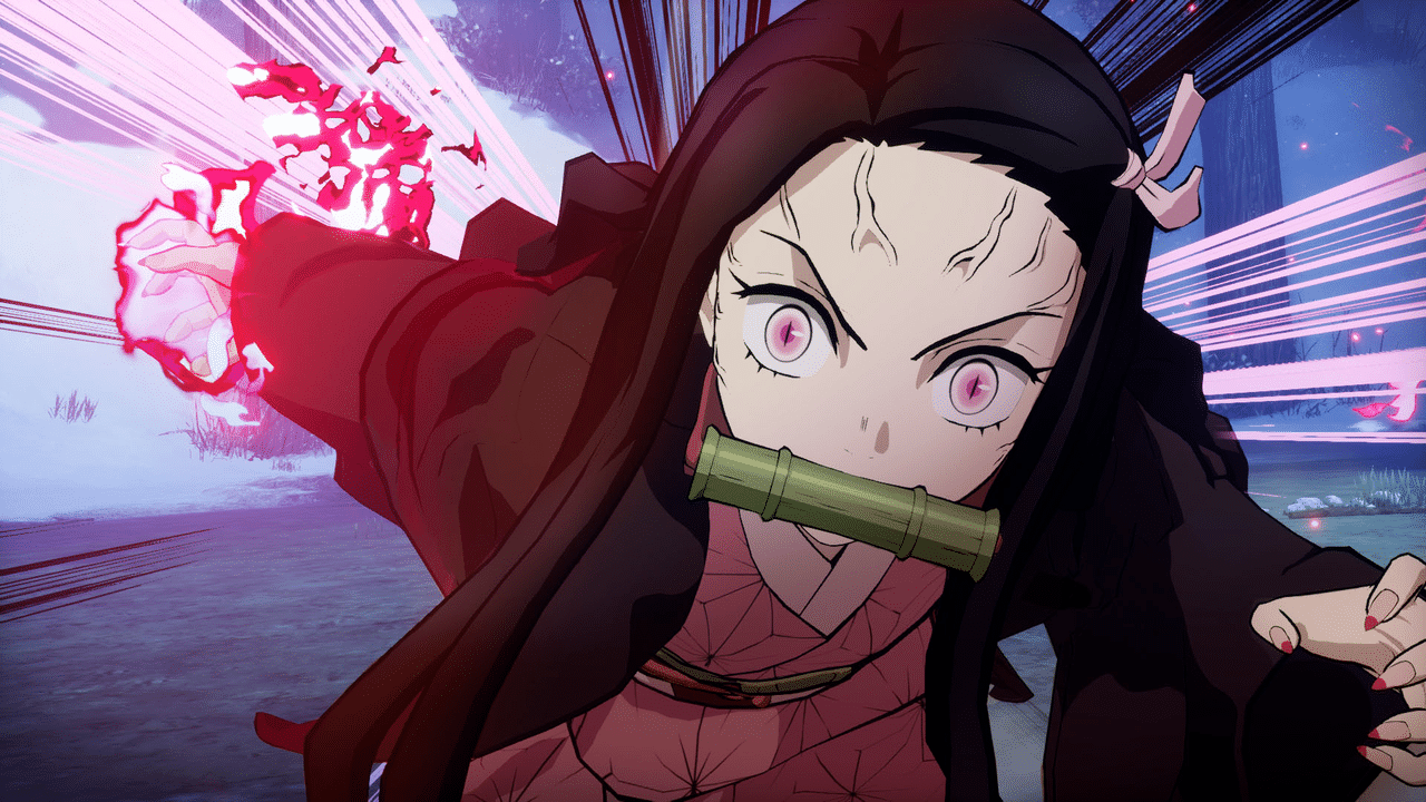 شخصية نيزوكو في لقطة أكشن داخل Demon Slayer: The Hinokami Chronicles