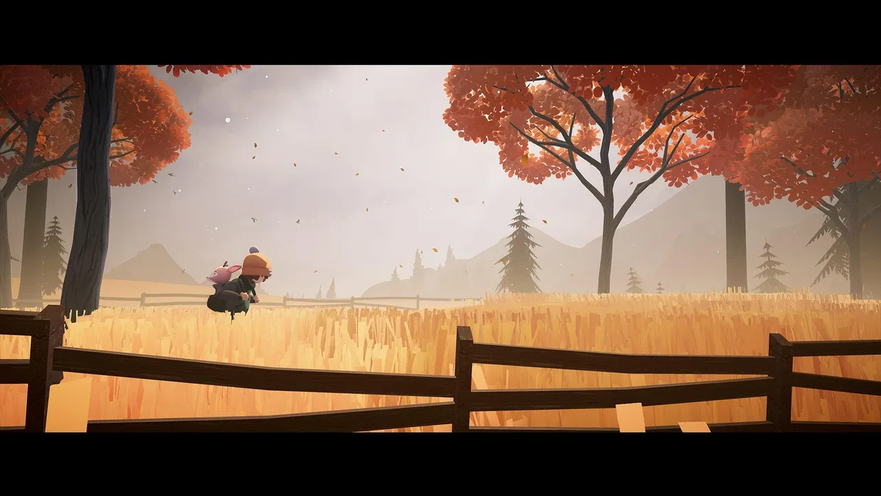 Chlapec a jelen procházející kouzelným lesem v indie hře Deer and Boy