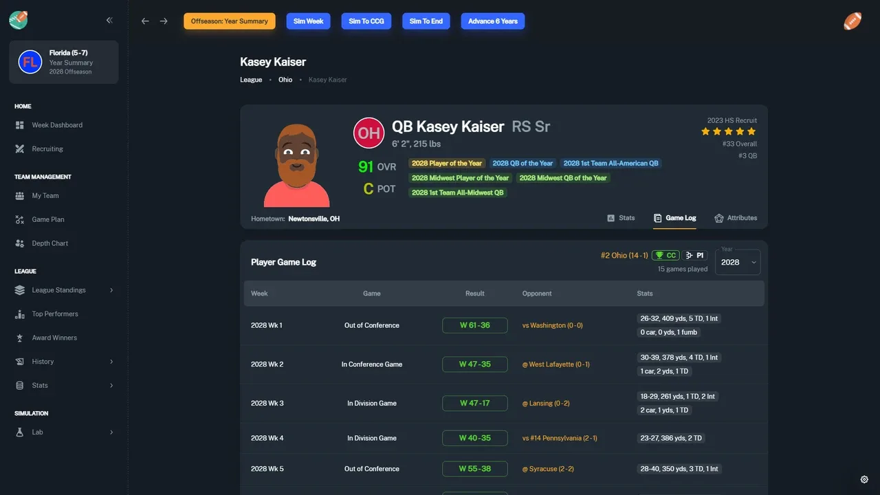 Football Coach: College Dynasty screenshot 2