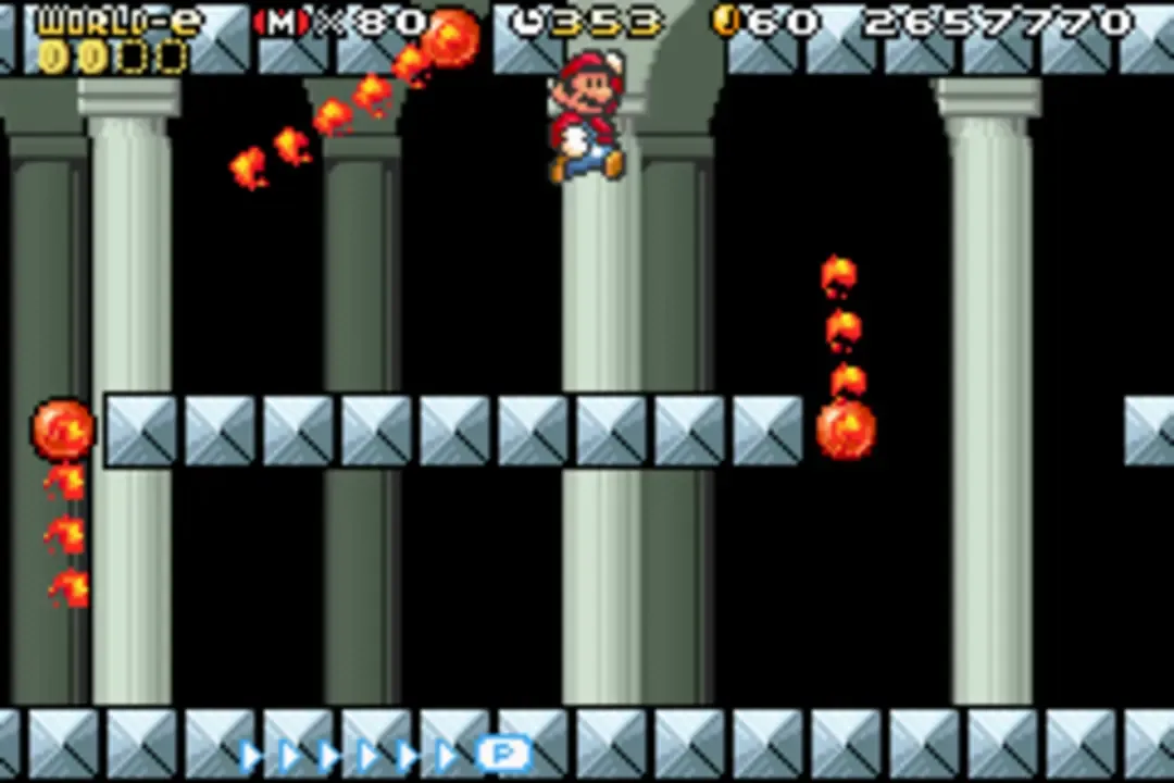 Super Mario Advance 4: Super Mario Bros. 3-e - Swinging Bars of Doom