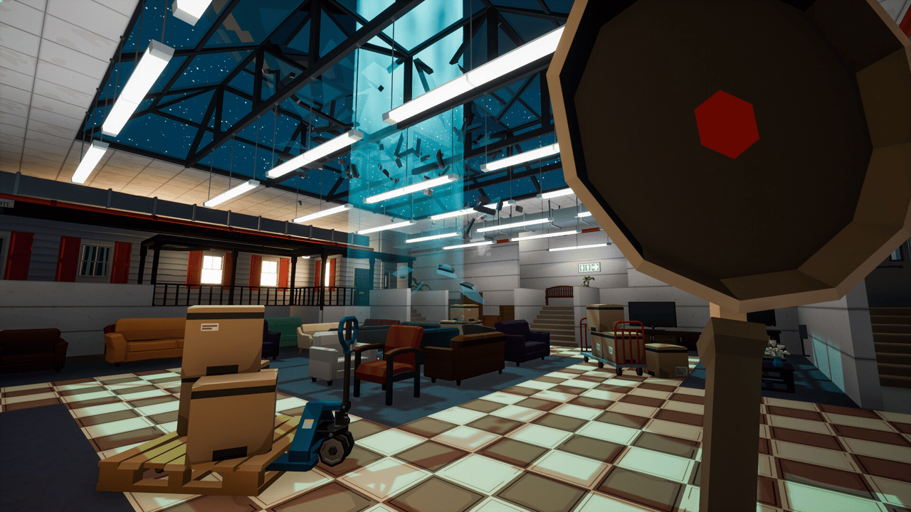 Large indoor area in Kill It With Fire 2 with furniture and open space for room-by-room searching