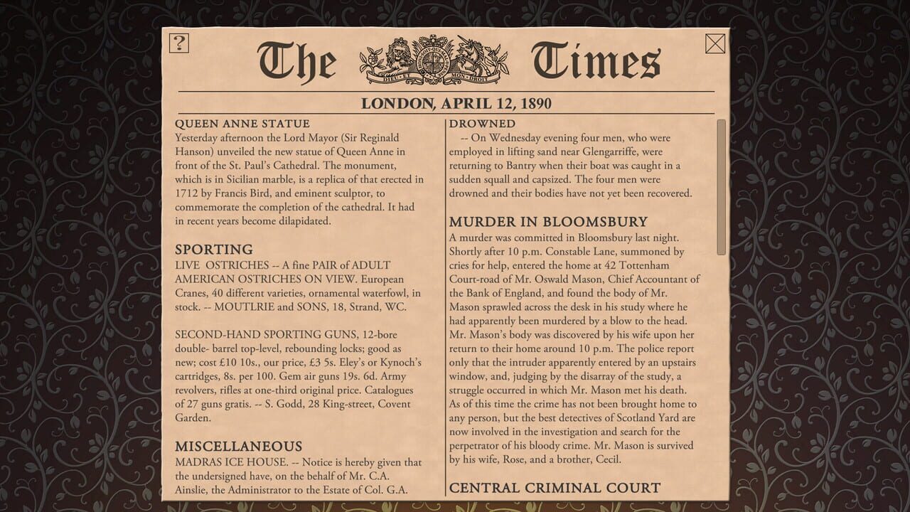 Sherlock Holmes Consulting Detective: The Case of Banker's Final Debt