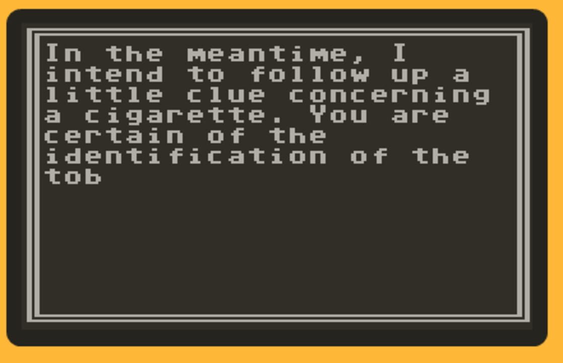Dressed to Kill Sherlock Holmes for Playdate & C64! screenshot