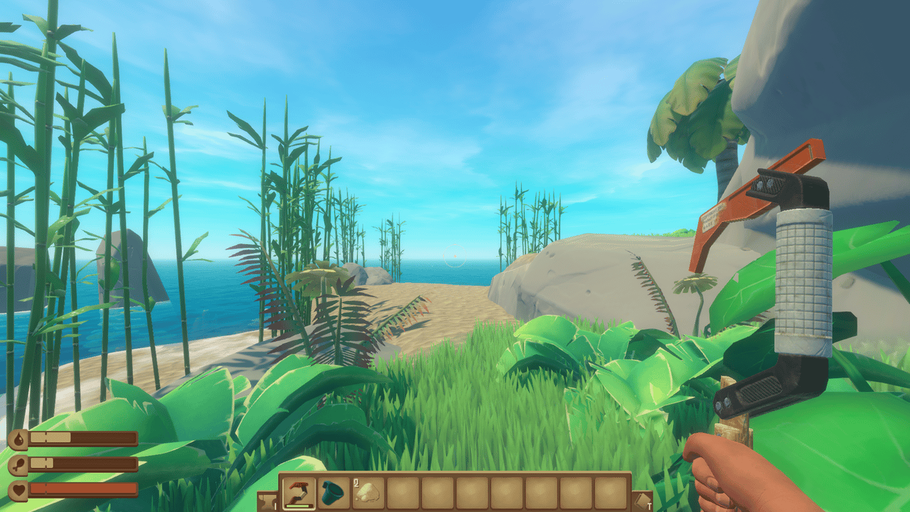 لقطة استكشاف جزيرة في لعبة Raft
