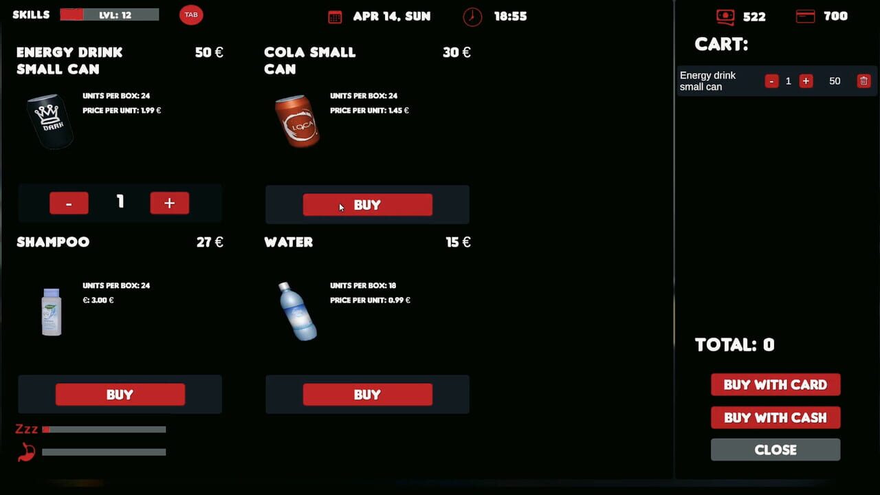 Supermarket Surviving Simulator