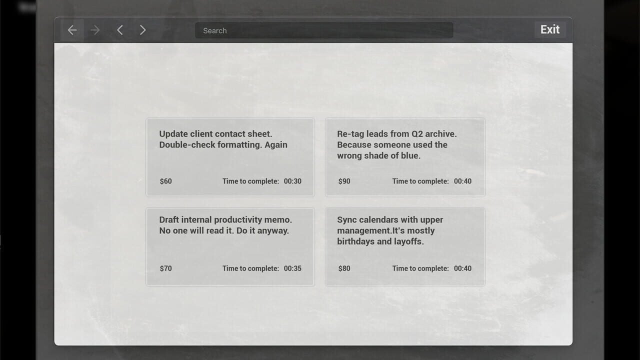In Arrears screenshot