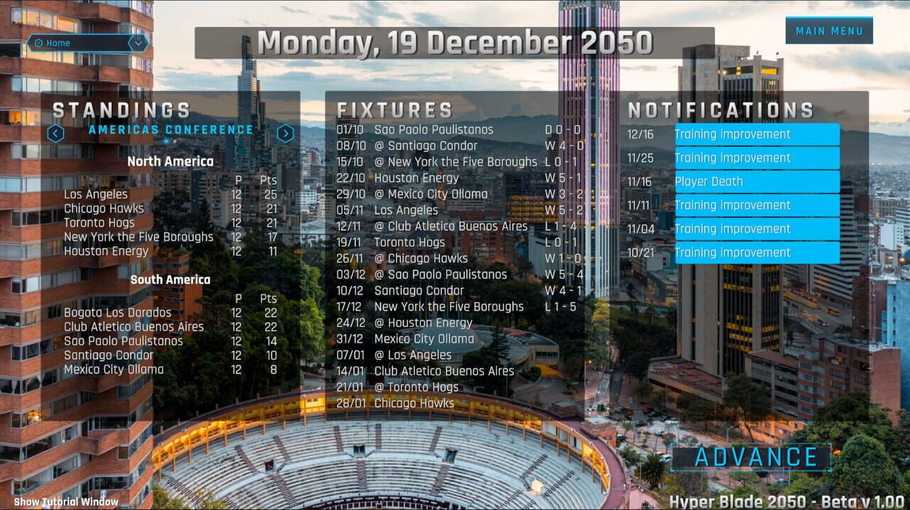 HyperBlade 2050: Dystopian Sports Manager screenshot