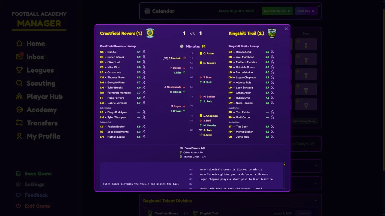 Football Academy Manager screenshot 1