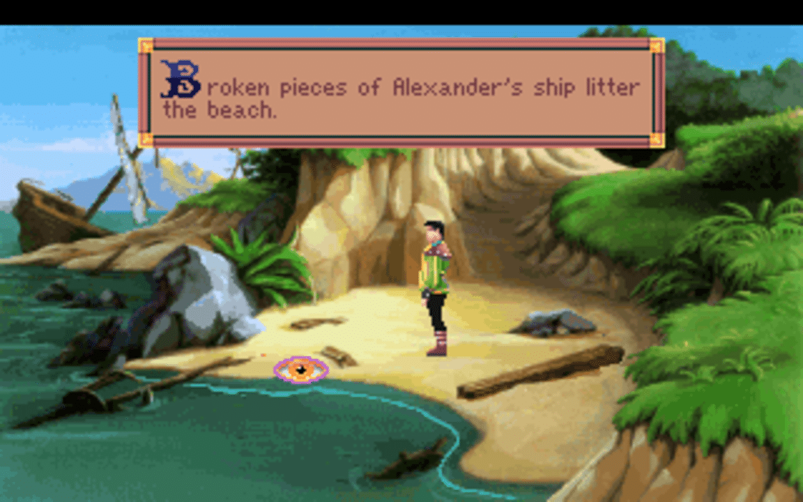 King’s Quest VI beach shipwreck screenshot
