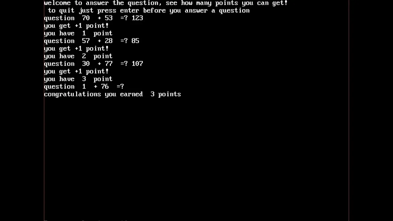 Answer the Question screenshot 1