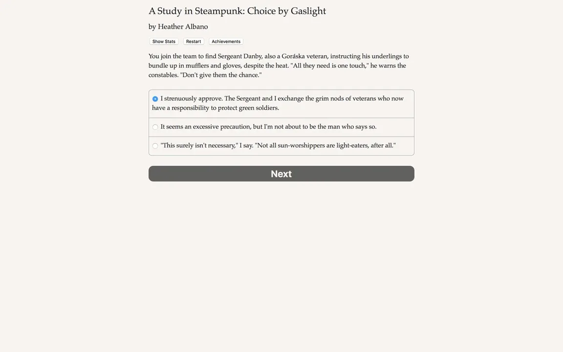 A Study in Steampunk: Choice by Gaslight screenshot 2