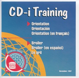 Burger King Orientation CD-i Training Cover