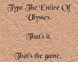 Type the Entire of Ulysses. That's It. That's the Game. Cover