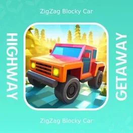 Highway Getaway: ZigZag Blocky Car image