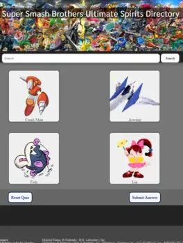 Super Smash Brothers Ultimate Spirit Directory: Quiz Game