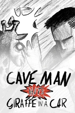 Portada de Caveman hits Giraffe in a Car